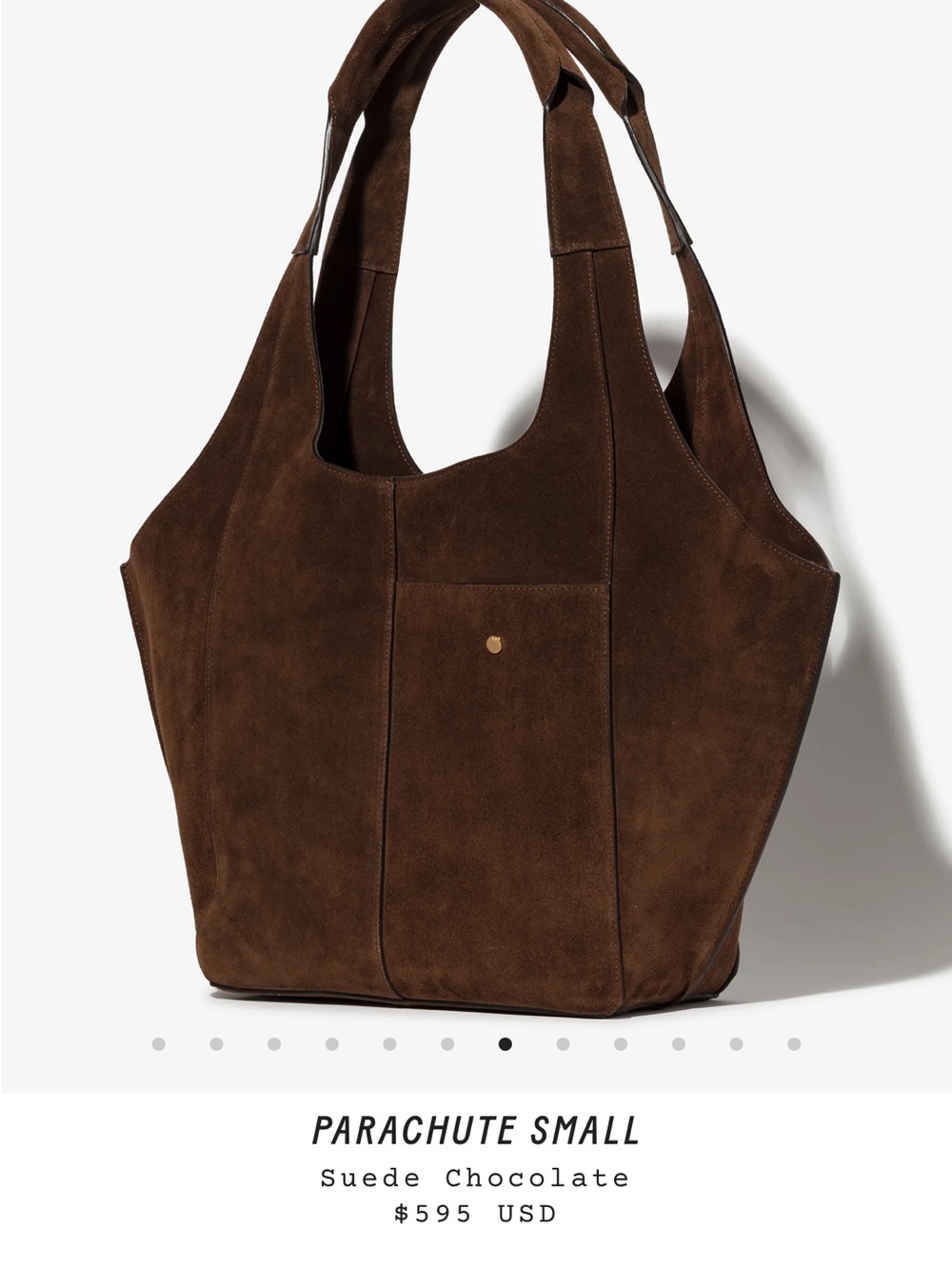RVSP Paris Brown Suede Shoulder Tote Bag - Classic Women’s Handbag - Picture 7 of 8
